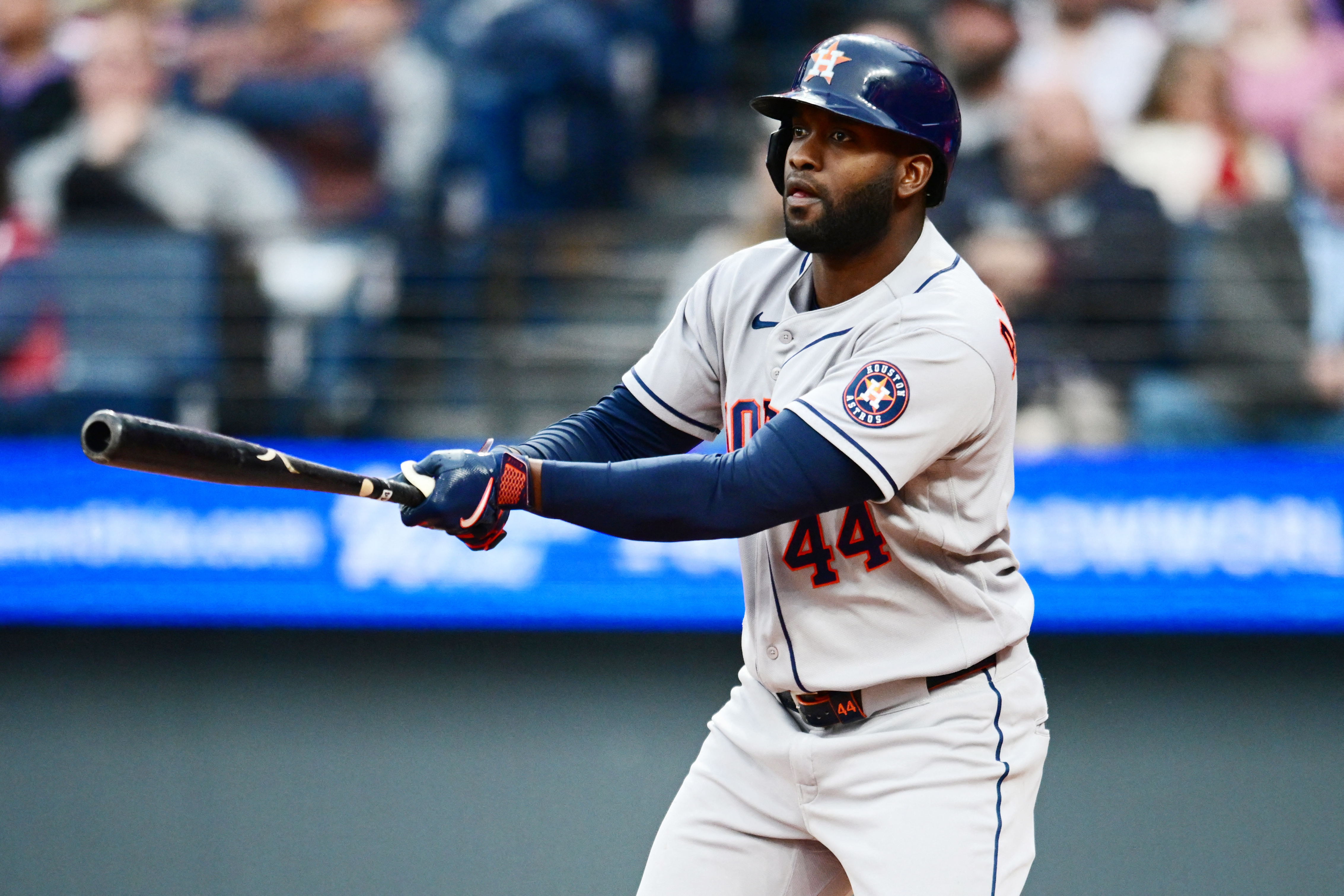 Yordan Alvarez - who's featured in my home run predictions - hits an RBI double. 