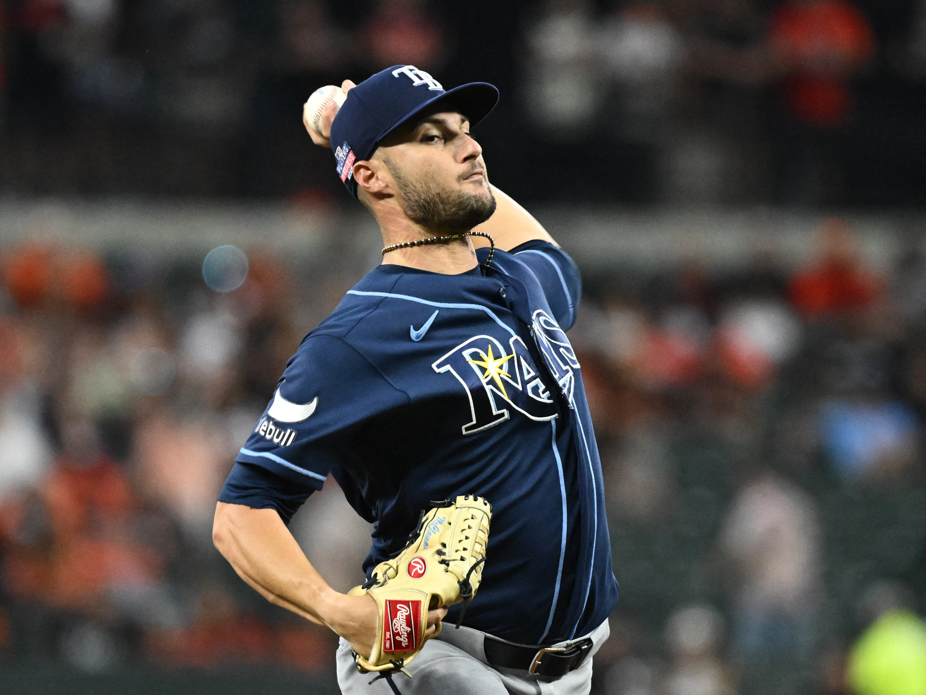 Tampa Bay Rays pitcher Shane McClanahan (18) delivers a pitch as he is featured in our best NRFI bets today.