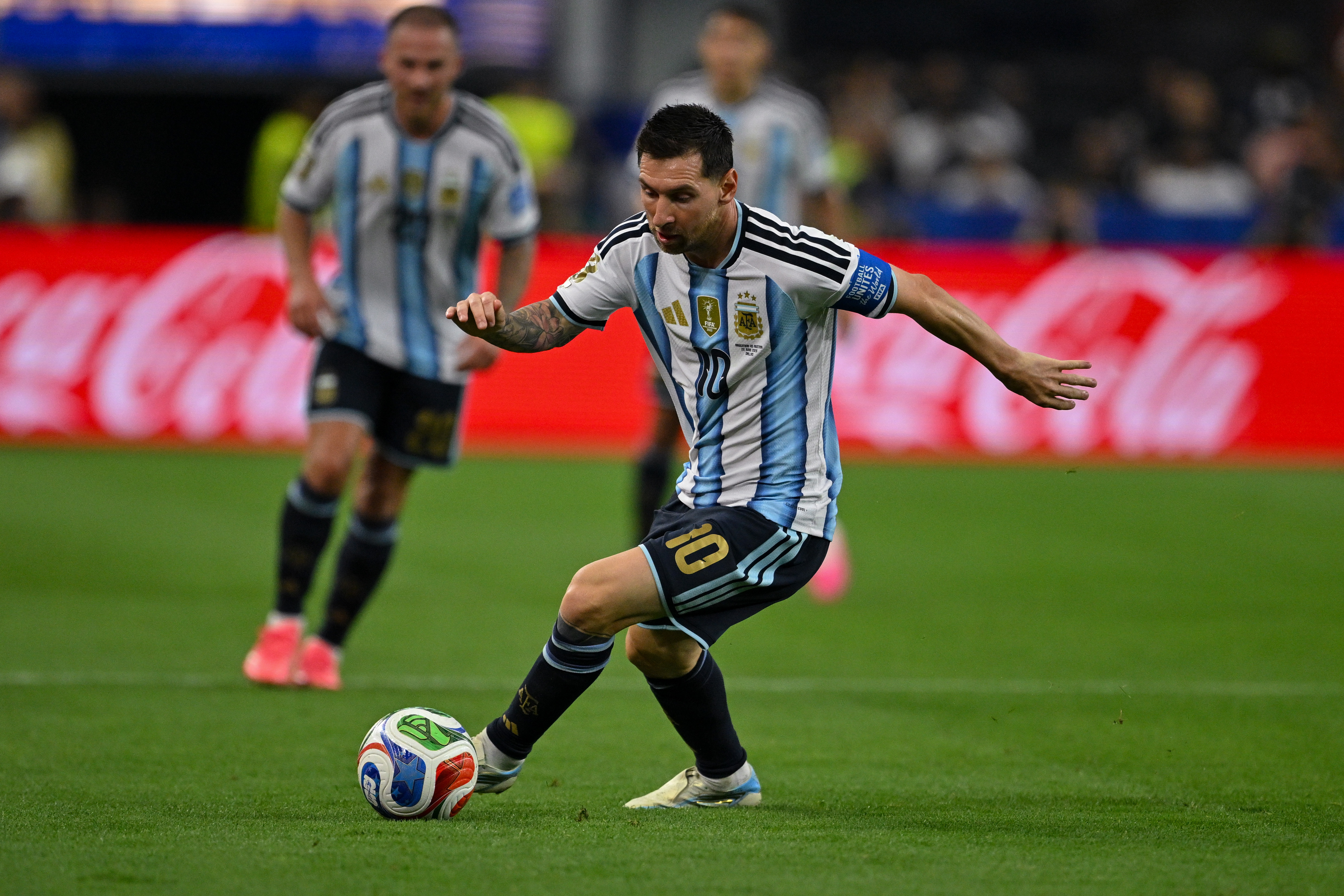 Argentina forward Lionel Messi (10) in action as he is featured in our Best Lionel Messi props & odds.