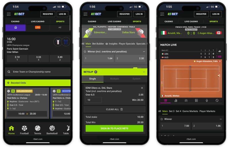 RTbet mobile app.