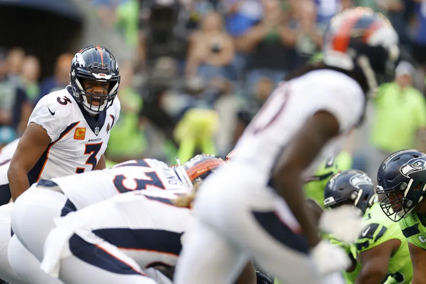 Russell Wilson of the Denver Broncos in action during the first quarter against the Seattle Seahawks. Photo by Steph Chambers/Getty Images via AFP.