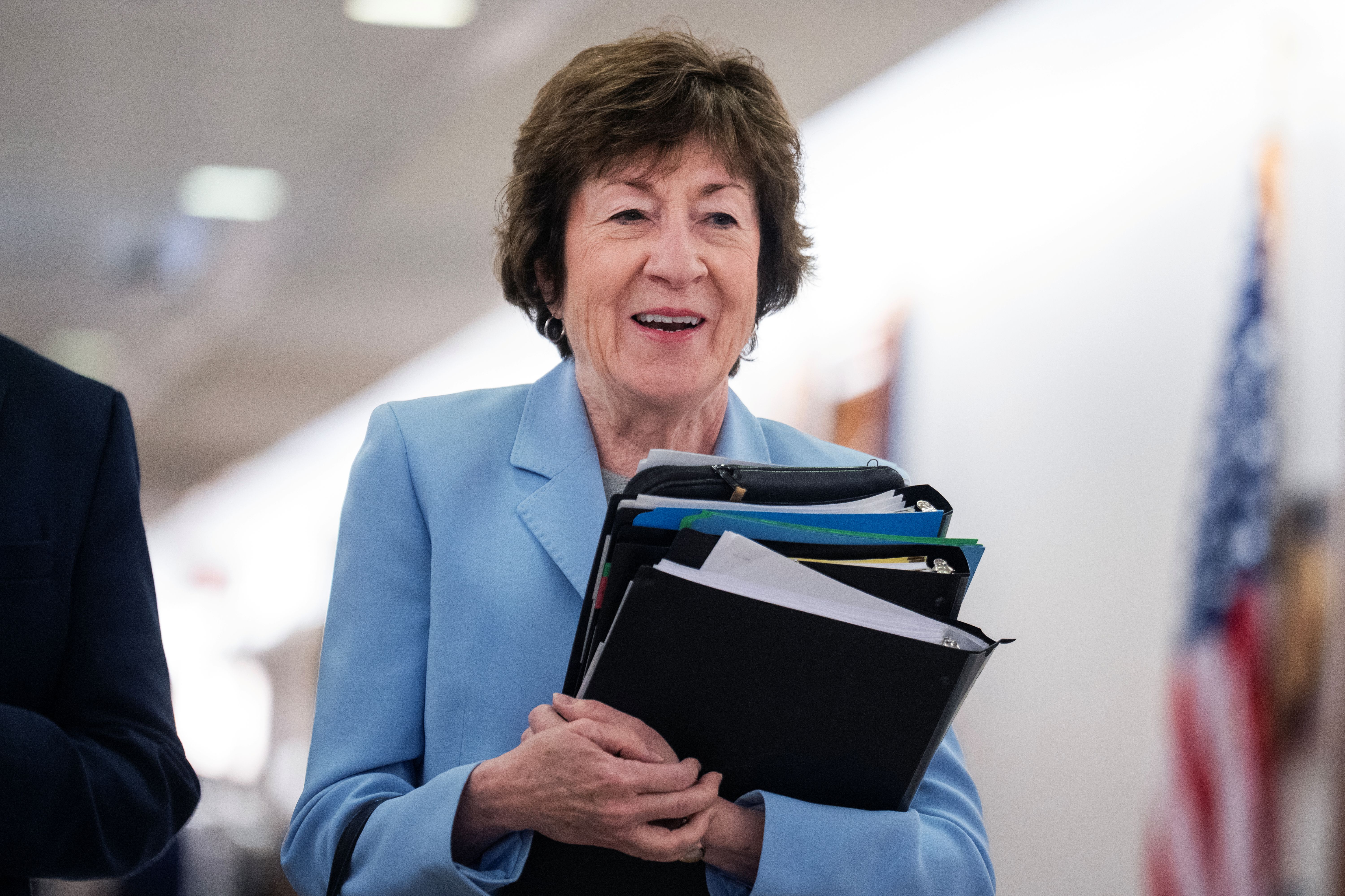 Sen. Susan Collins arrives at the Dirksen building, and she's featured as I look at the Maine Senate odds.