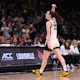 Caitlin Clark of the Iowa Hawkeyes reacts during the fourth quarter in the Elite Eight round of the NCAA Women's Basketball Tournament at Climate Pledge Arena in Seattle, Washington. Photo by Steph Chambers/Getty Images via AFP.