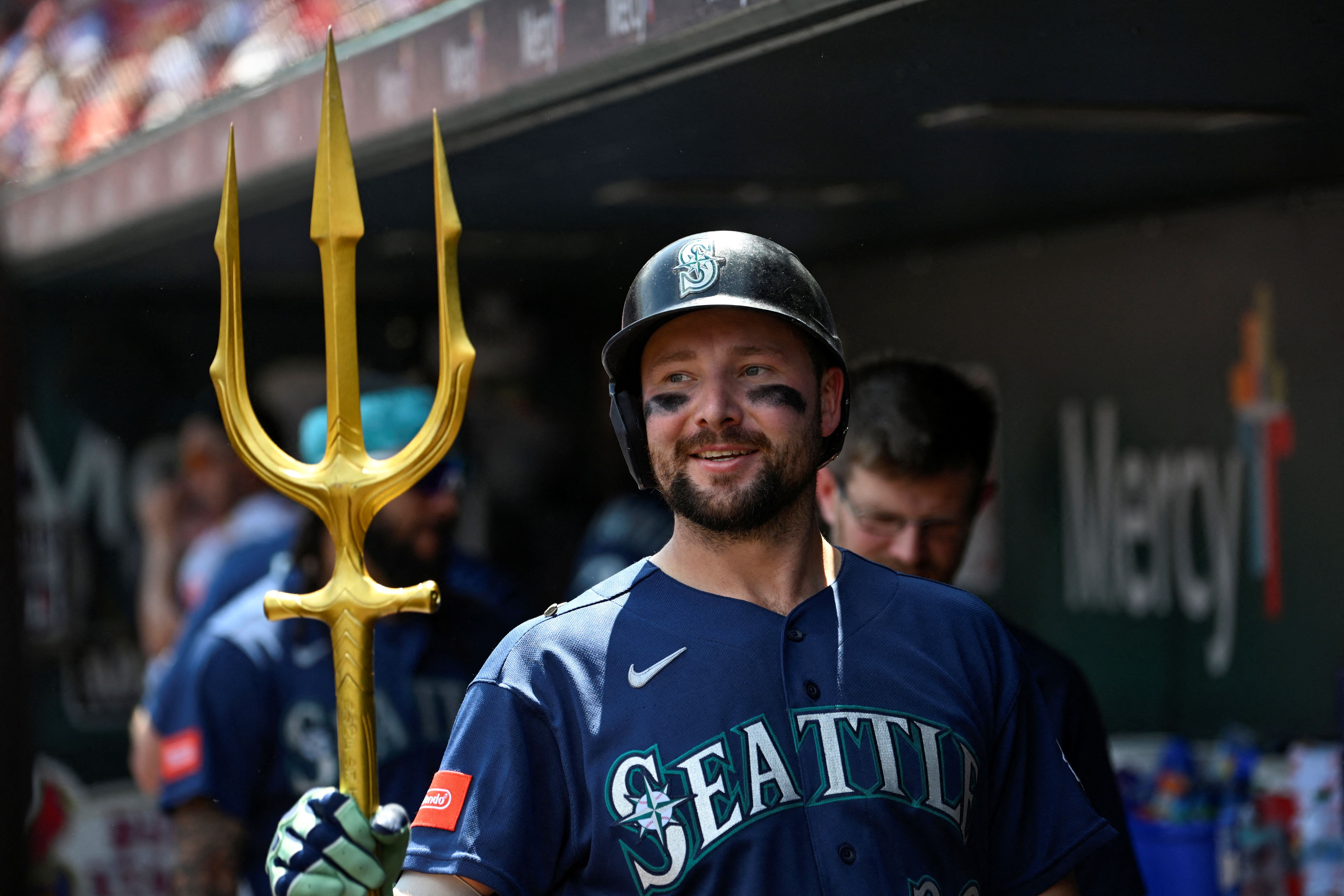 Seattle Mariners catcher Cal Raleigh celebrates after hitting a solo home run, and he's key as we look at our home run predictions today.