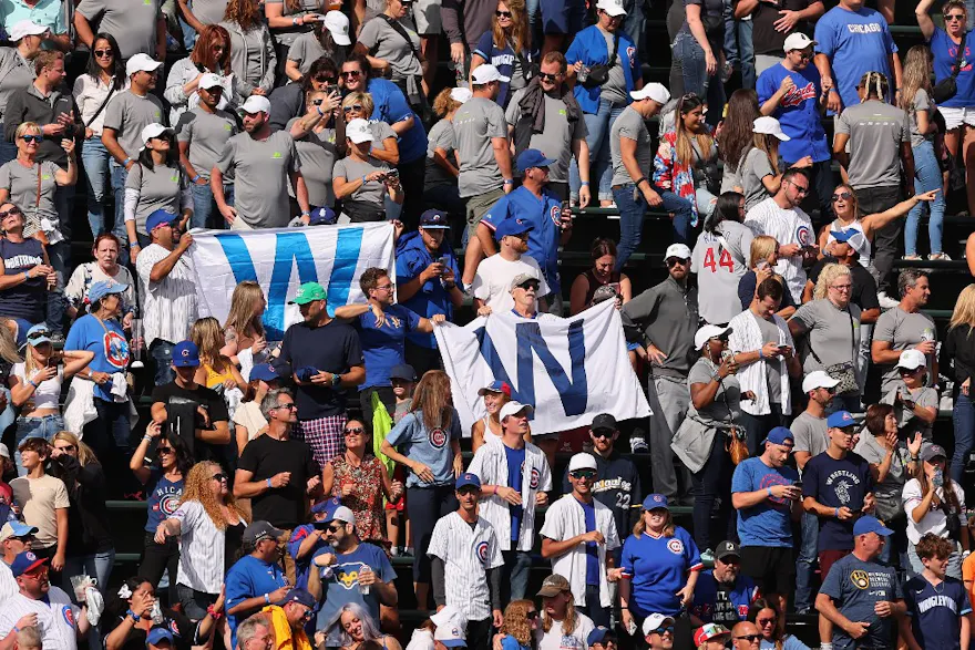 Fans celebrate after the Chicago Cubs defeated the Milwaukee Brewers at Wrigley Field on Aug. 30 as we look at the Illinois July betting report.