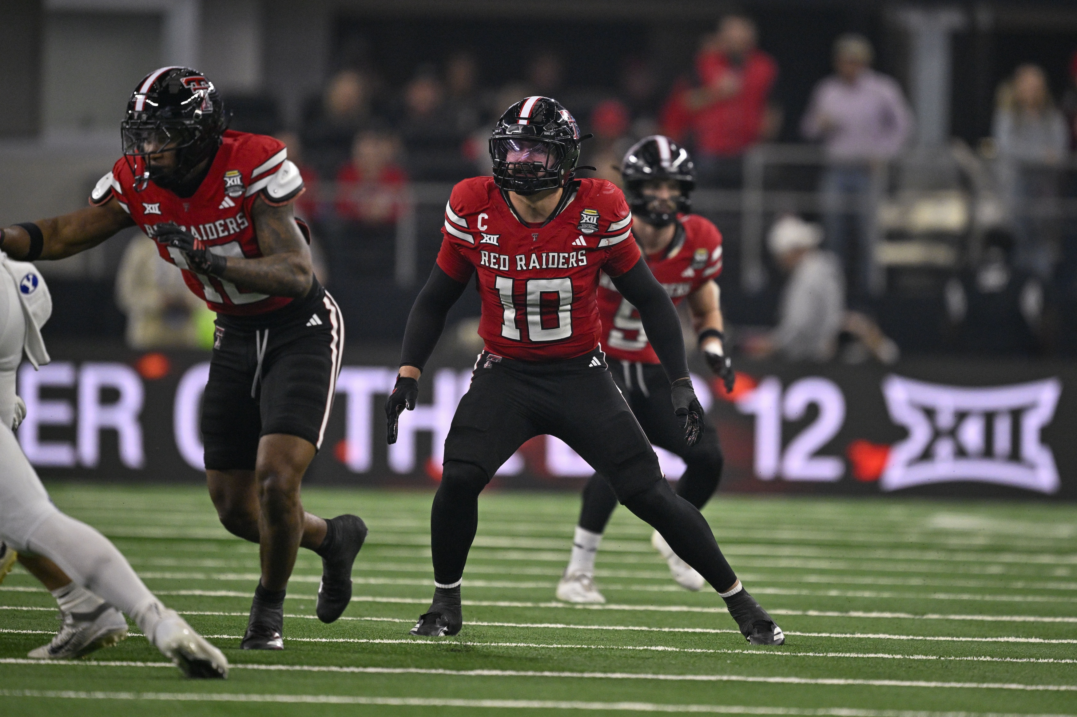 Texas Tech's Jacob Rodriguez (10) and the Red Raiders' defense are key to our Oregon vs. Texas Tech predictions for the College Football Playoff matchup in the Orange Bowl.