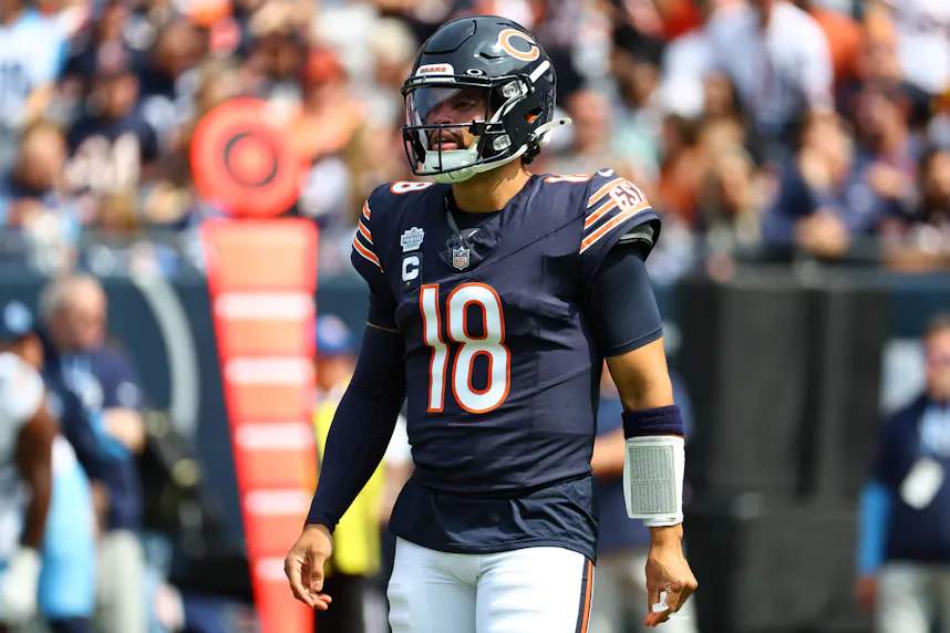 Chicago Bears quarterback Caleb Williams against the Tennessee Titans as we offer our NFL Week 2 odds and predictions after the Week 1 action.