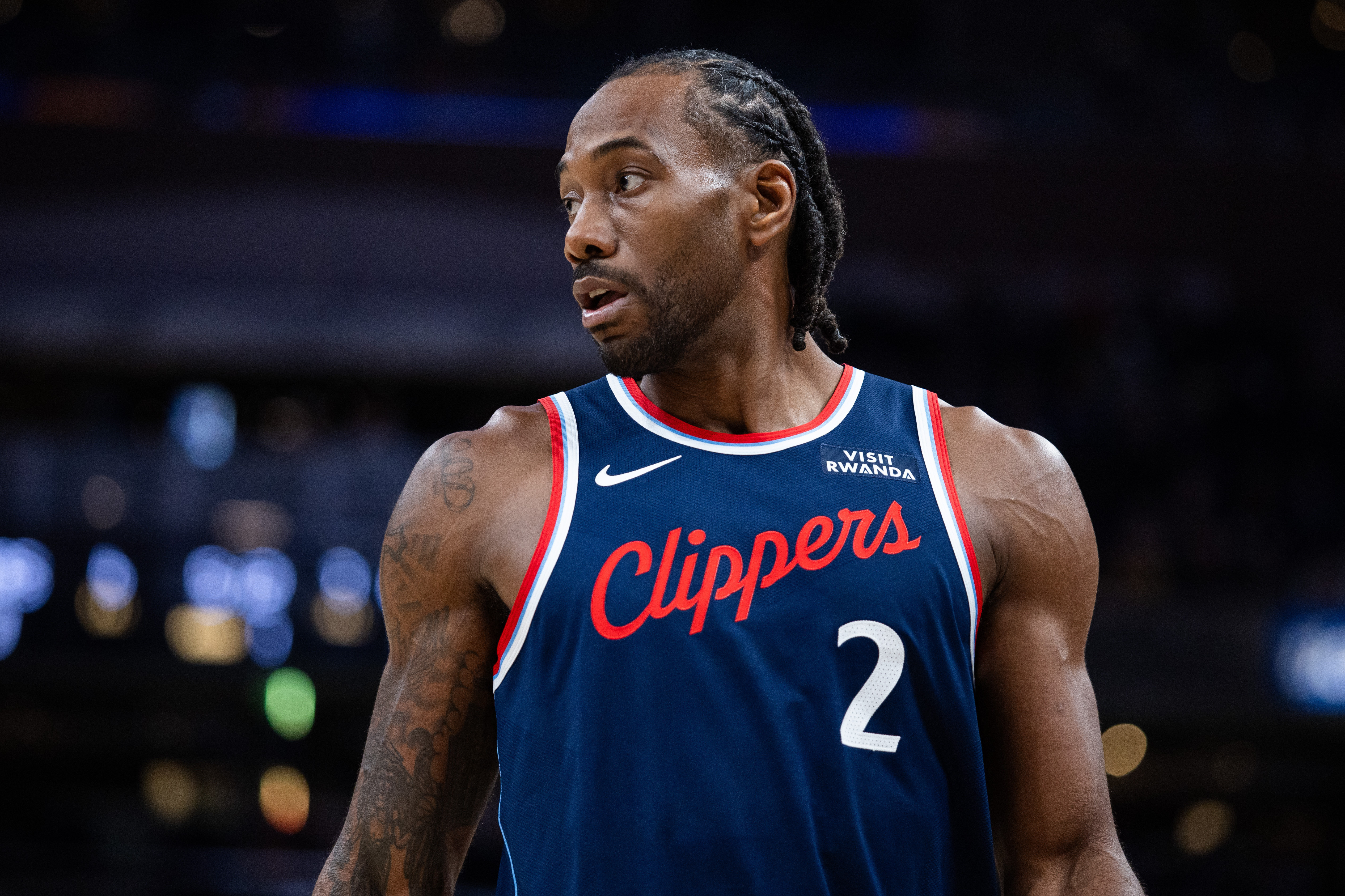 LA Clippers forward Kawhi Leonard (2) in the first half as he is featured in our Trail Blazers vs. Clippers player props today.