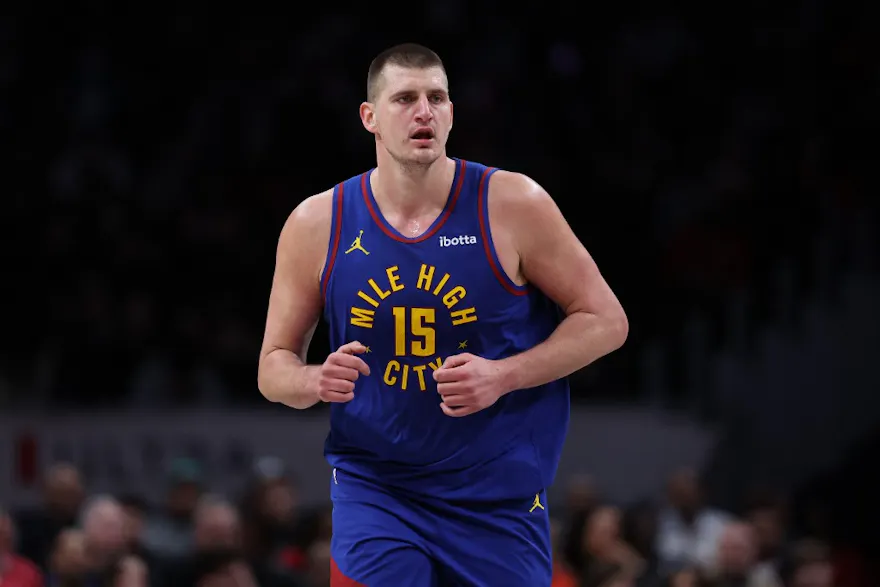 Nikola Jokic of the Denver Nuggets reacts as we look at the January 2024 sports betting financials for Coloardo
