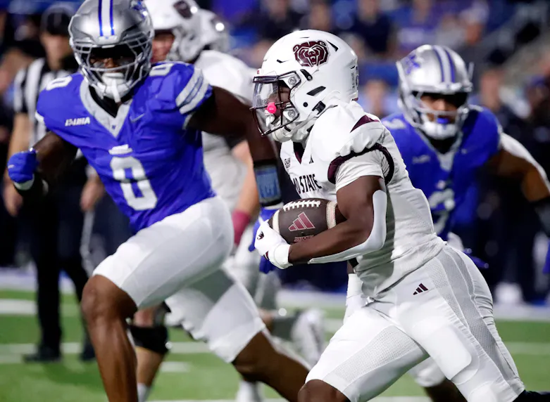 Missouri State running back Shomari Lawrence (2) carries the ball as we make our best FIU vs. Missouri State prediction