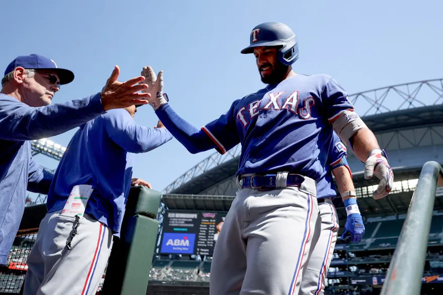 Marcus Semien #2 of the Texas Rangers features in our Rangers vs. Tigers picks.