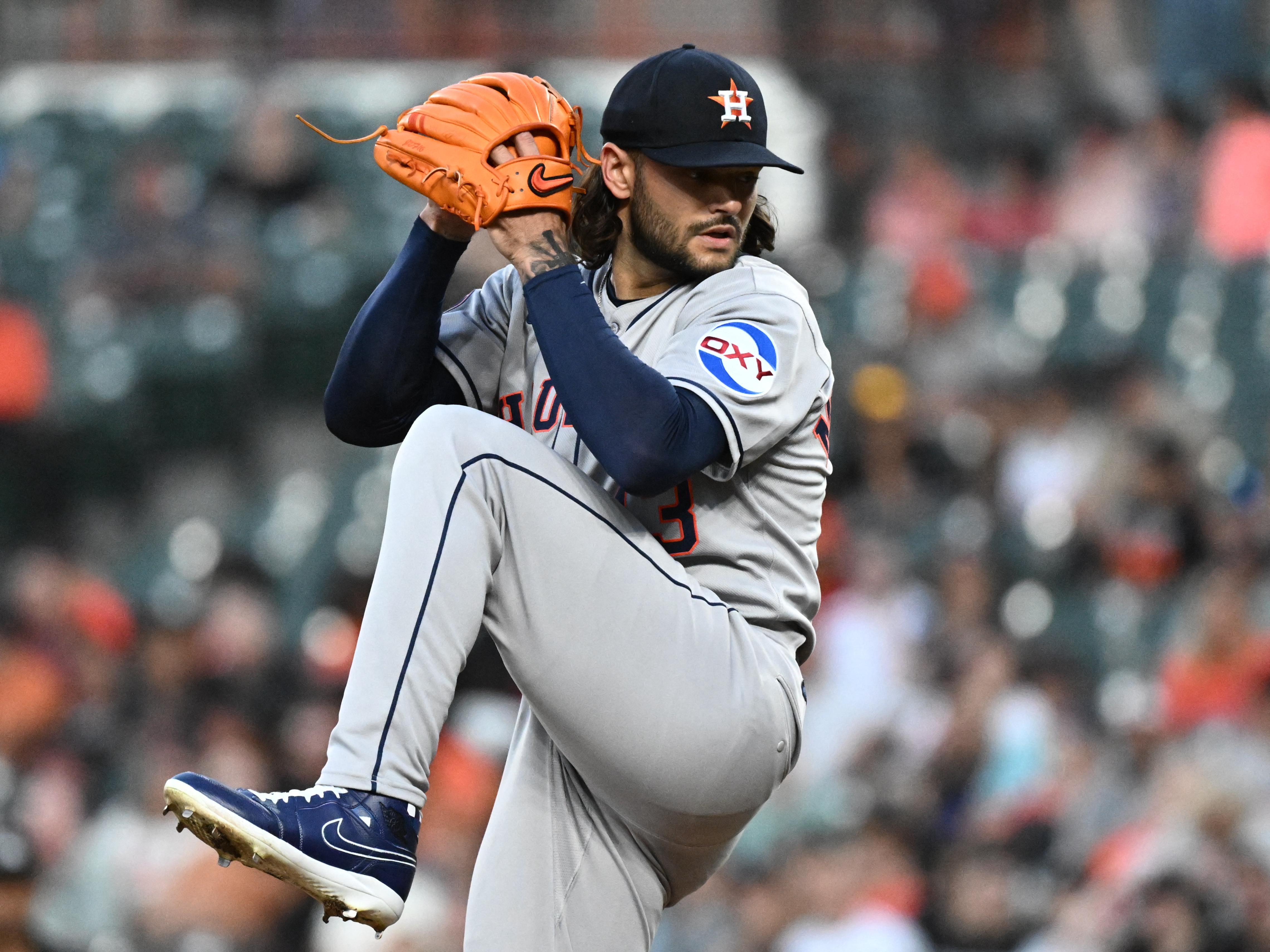 Houston Astros pitcher Lance McCullers Jr. - who's featured in my best NRFI bets today - delivers a pitch.
