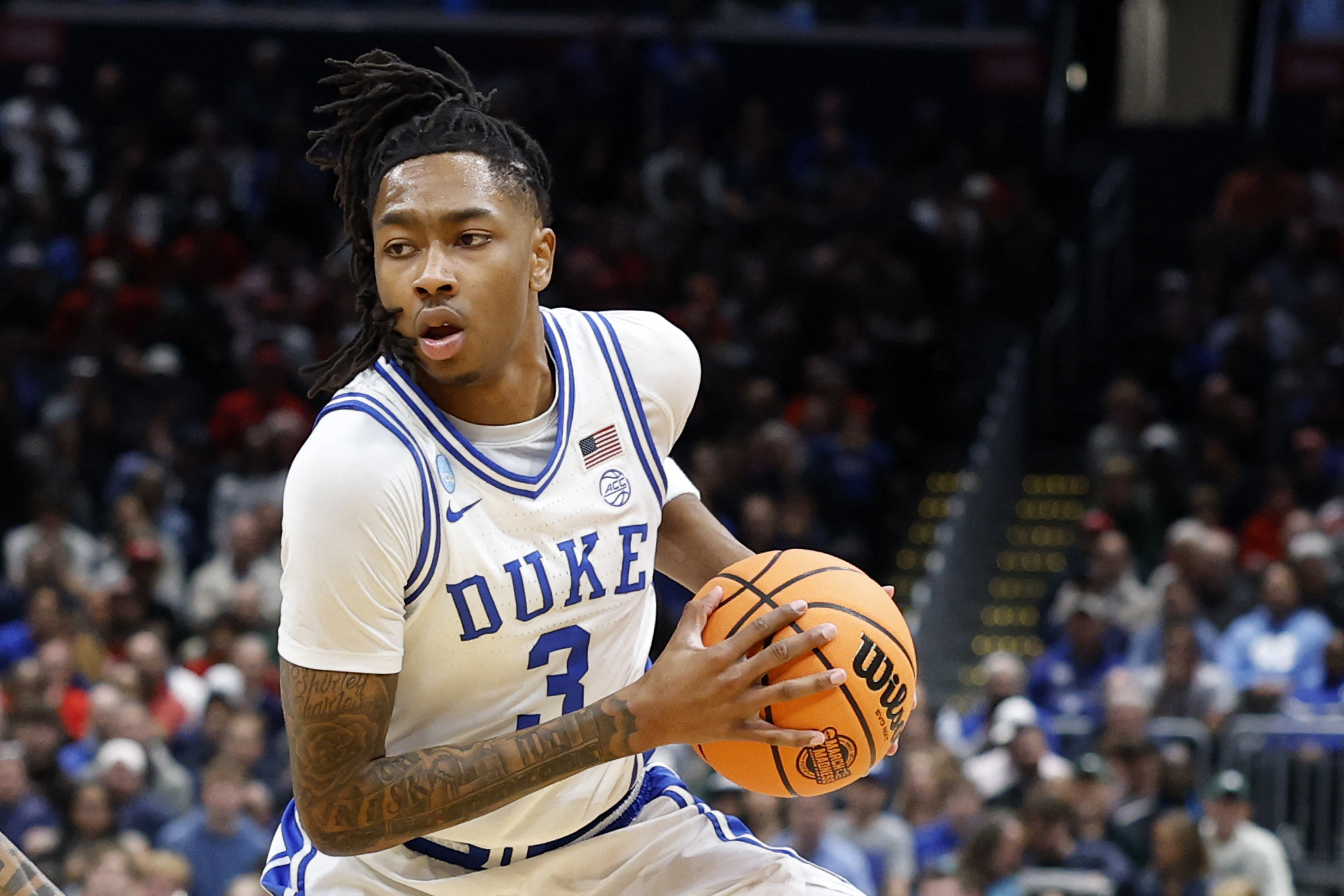 Duke's Isaiah Evans (3) is the reason our March Madness survivor picks today are focused on the Blue Devils. 