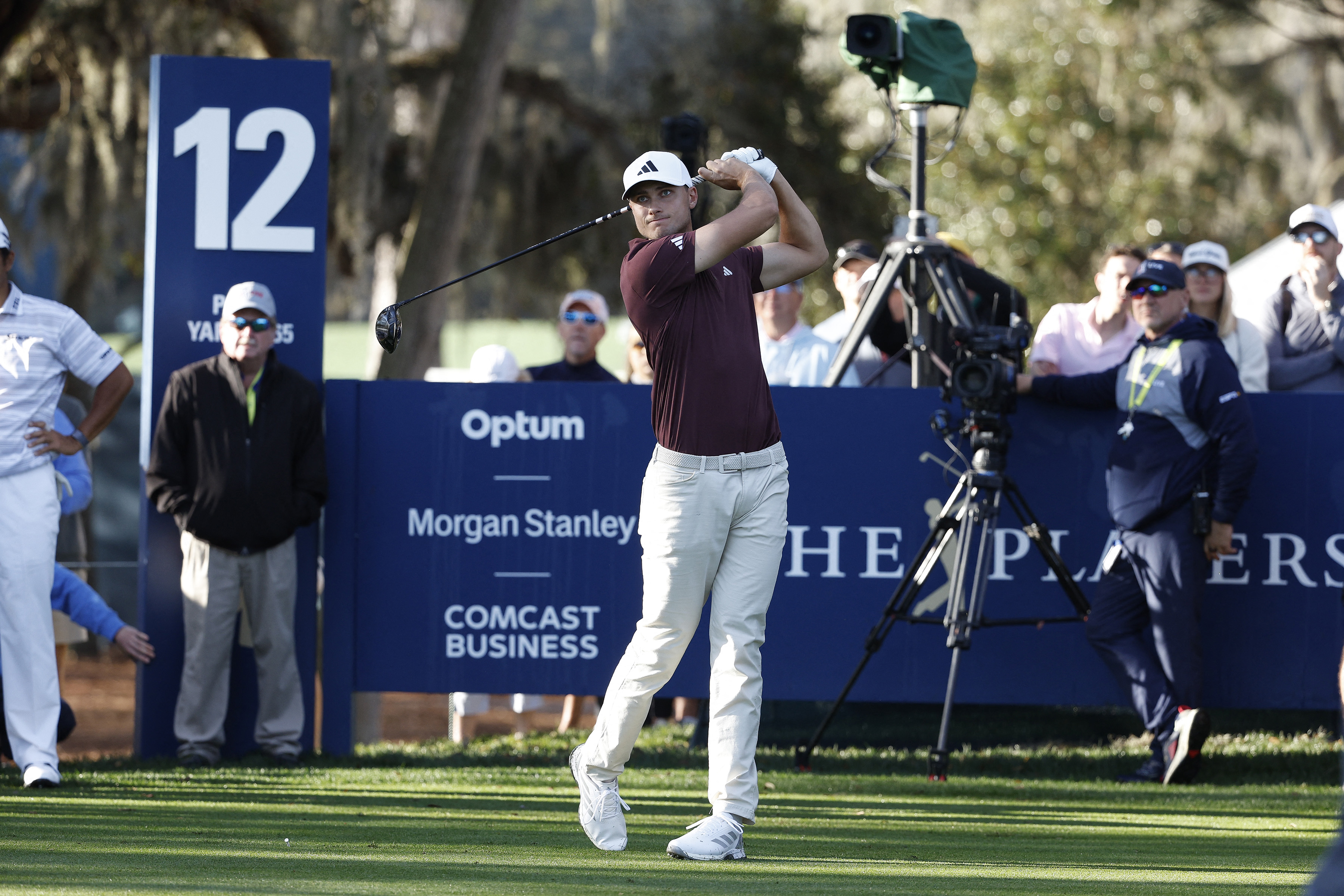 Ludvig Aberg hits off the tee on 12 during the first round of The Players Championship as we look at our 2026 Players Championship first-round leader predictions