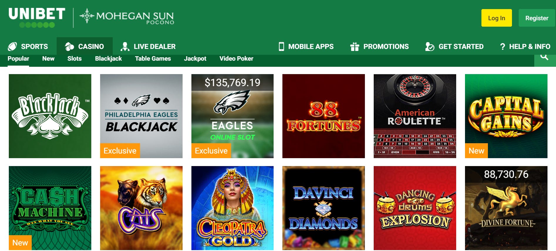 Unibet Casino screenshot