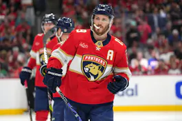Florida Panthers Matthew Tkachuk takes to the ice against the New York Rangers before the start of Game 6 of the Eastern Conference Final as Gary Pearson explores an appealing three-leg Oilers vs. Panthers parlay for Game 1 of the 2024 Stanley Cup Final. 