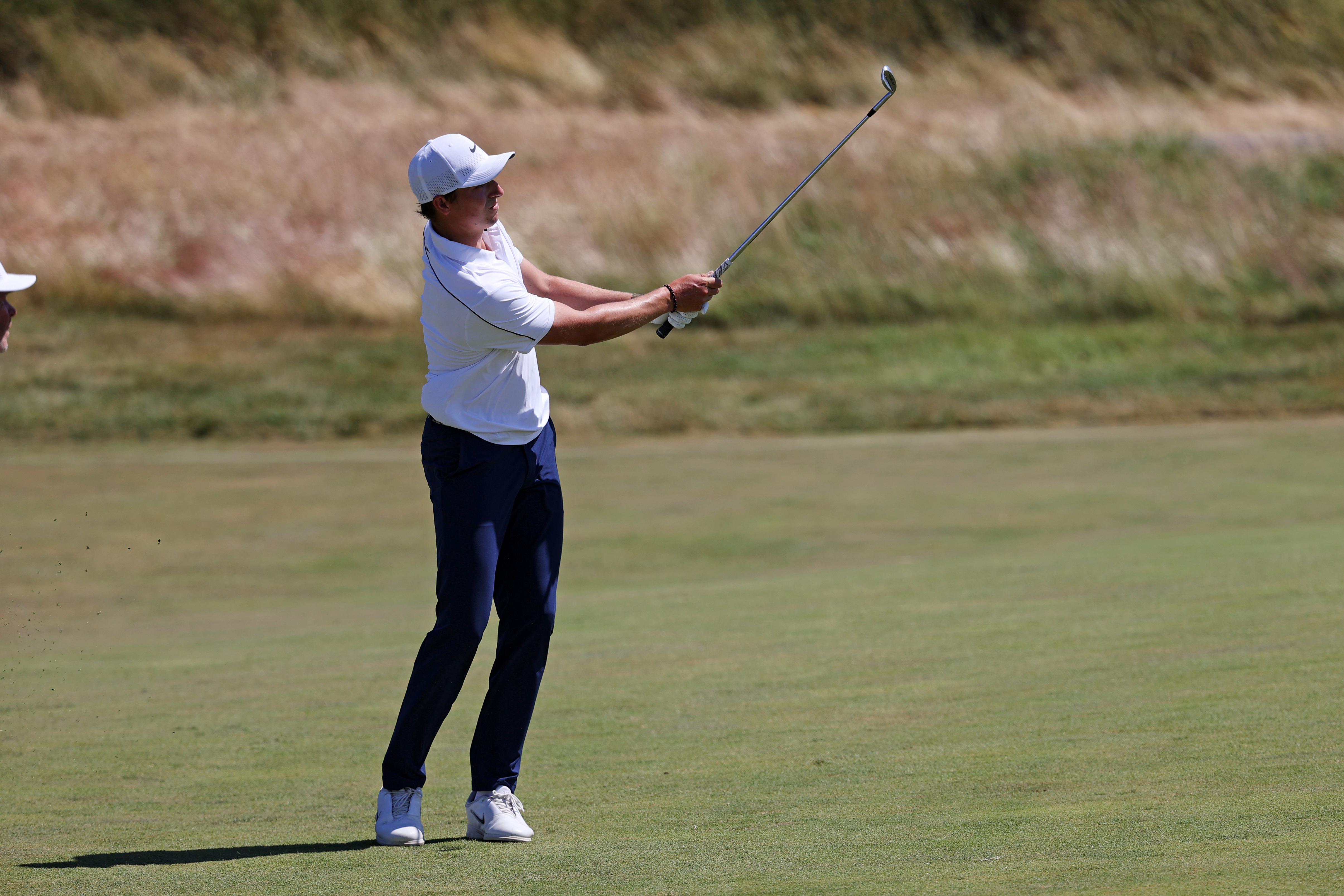 Ben James tees off on the 10th green as he is featured in our Corales Puntacana Championship First-Round Leader prediction.