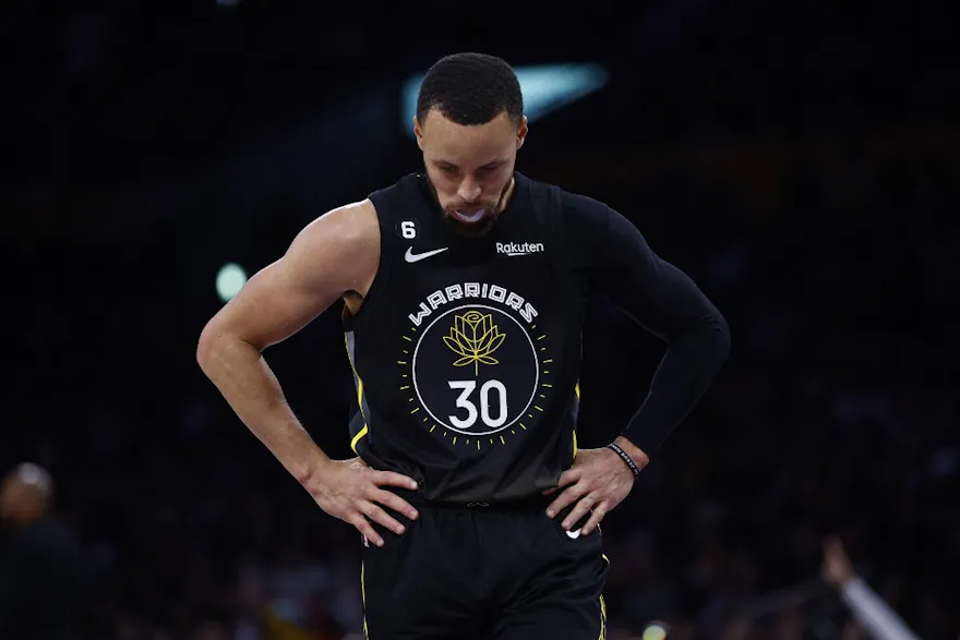 Stephen Curry of the Golden State Warriors at Crypto.com Arena in Los Angeles, California. Photo by Ronald Martinez/Getty Images via AFP.