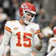 Quarterback Patrick Mahomes #15 of the Kansas City Chiefs on field during warm up as we our bet365 bonus code for Chiefs vs. Packers