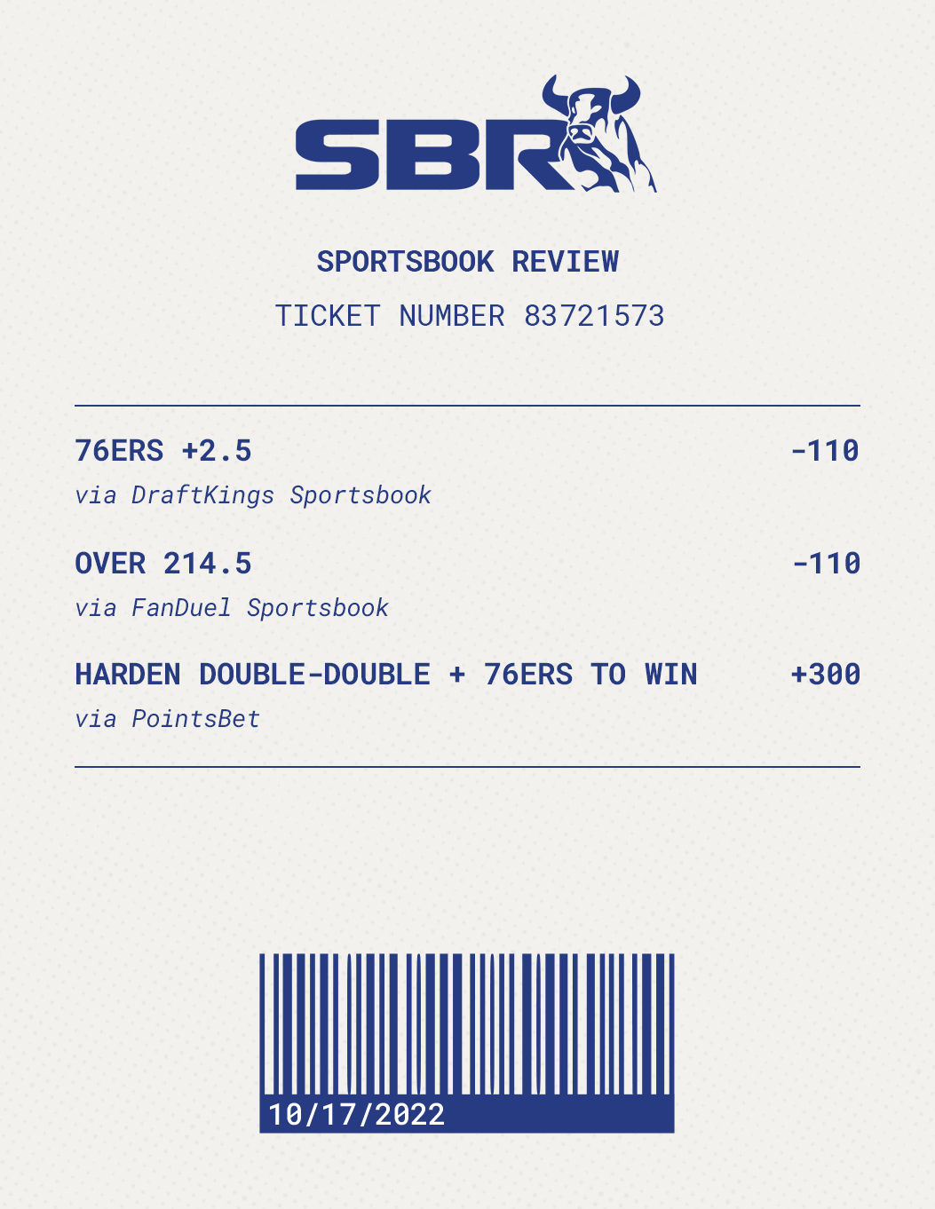 Sbr Betting TicketThree Picks