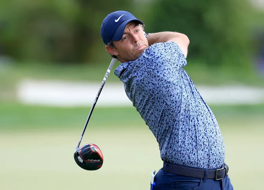 Rory McIlroy of Northern Ireland plays his tee shot as we look at the top Players Championship picks and predictions.