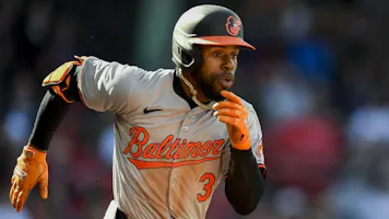 Jorge Mateo #3 of the Baltimore Orioles sprints to first as we look at the Maryland sports betting financials for March 2024