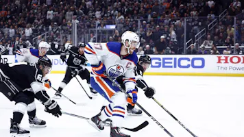 Connor McDavid barrels in on the Kings in the first period during Game 4 as we dive into our expert predictions for Game 5 of the Los Angeles Kings vs. Edmonton Oilers first-round playoff series. 