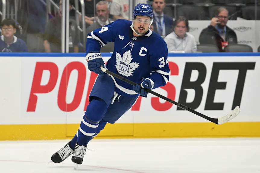Toronto Maple Leafs forward Auston Matthews pursues the play against the Ottawa Senators as we offer our best Maple Leafs vs. Devils prediction.
