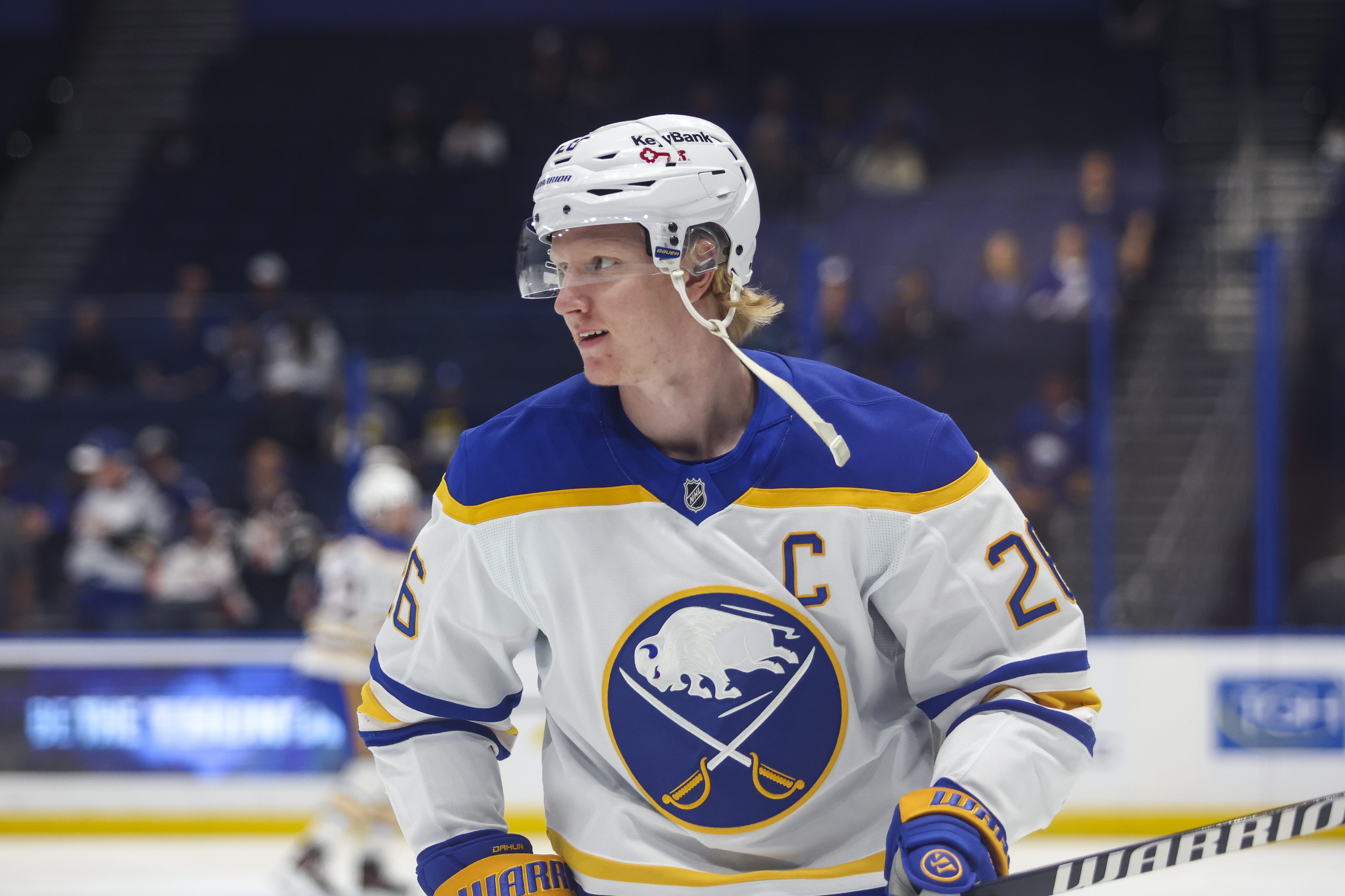 Rasmus Dahlin in action as we provide our Sabres vs. Penguins prediction and odds.