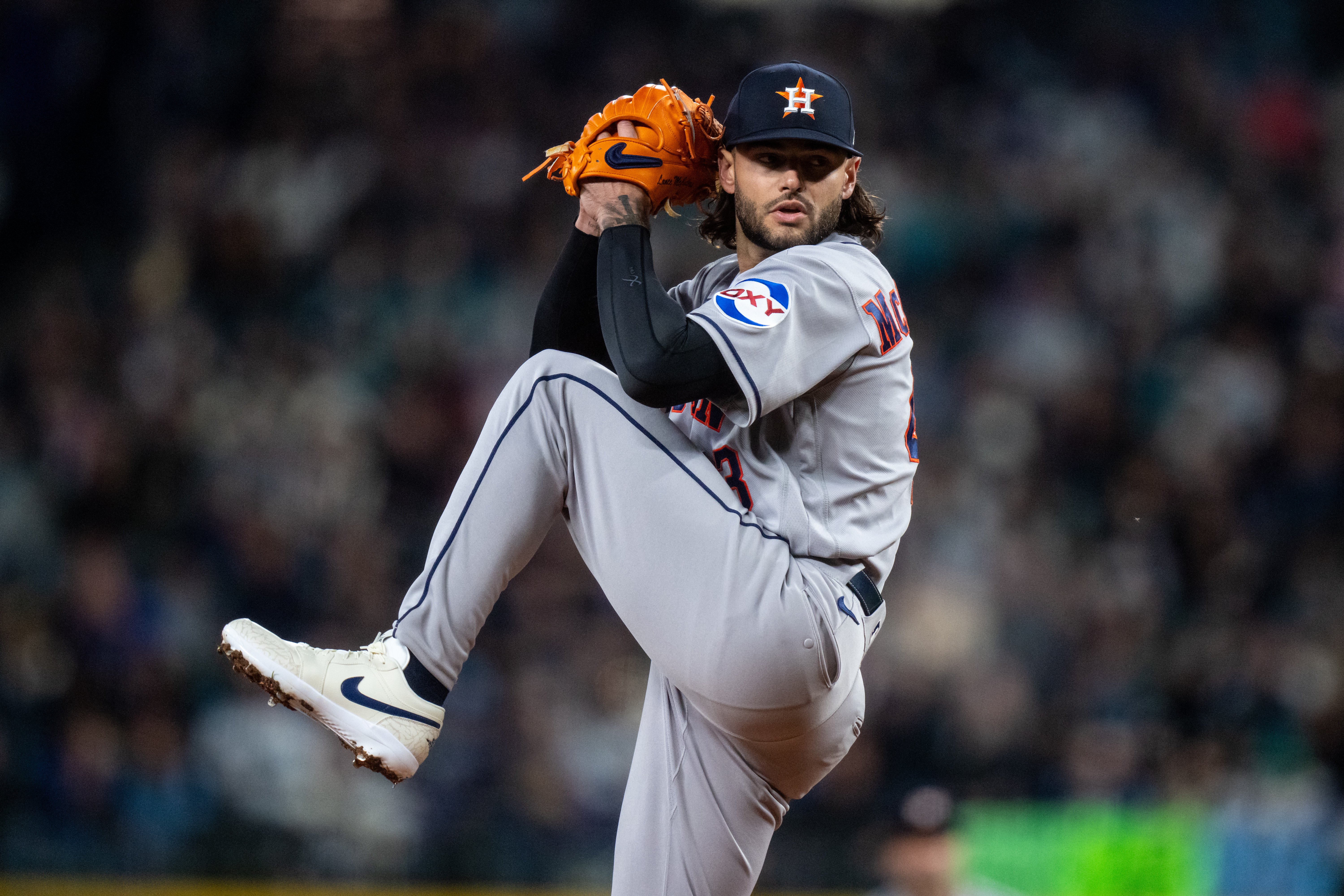 Houston Astros starter Lance McCullers Jr. delivers a pitch as we look at MLB players facing increased harassment from bettors.