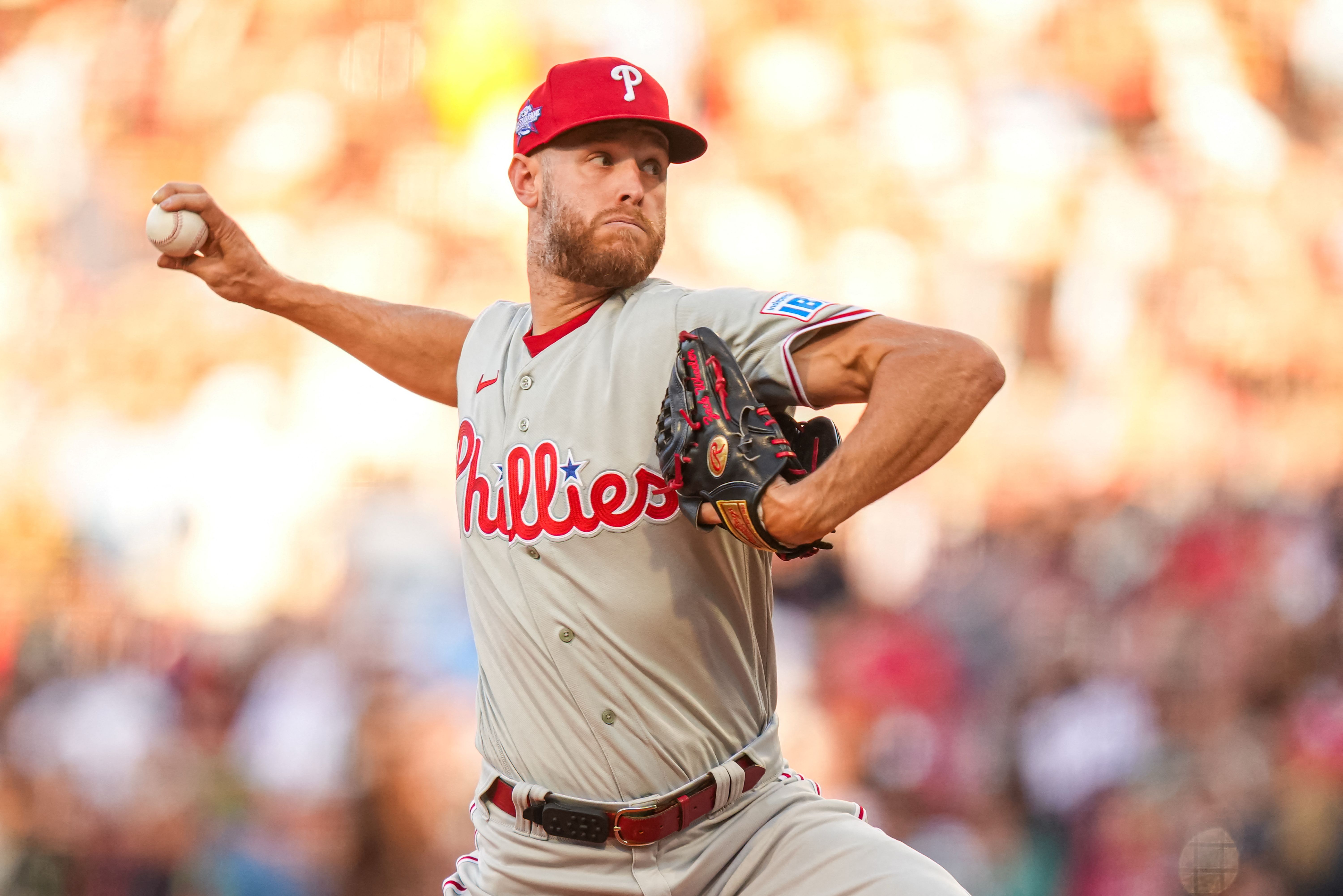Philadelphia Phillies pitcher Zack Wheeler throws a pitch against the Boston Red Sox, and he's key as we look at our best NRFI bets today.