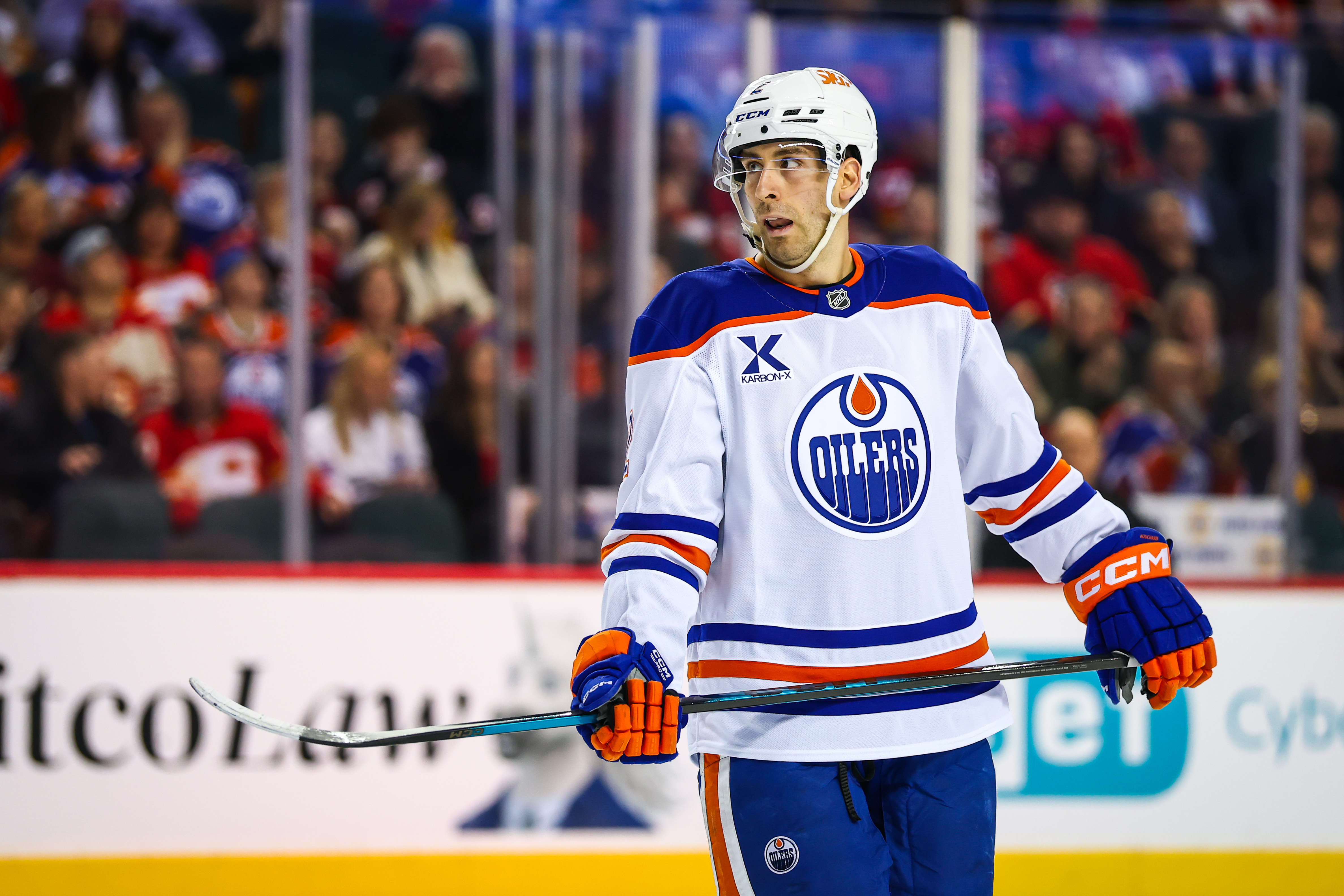 Edmonton Oilers defenseman Evan Bouchard skates as we look at Alberta partnering with RG ahead of the provincial launch.