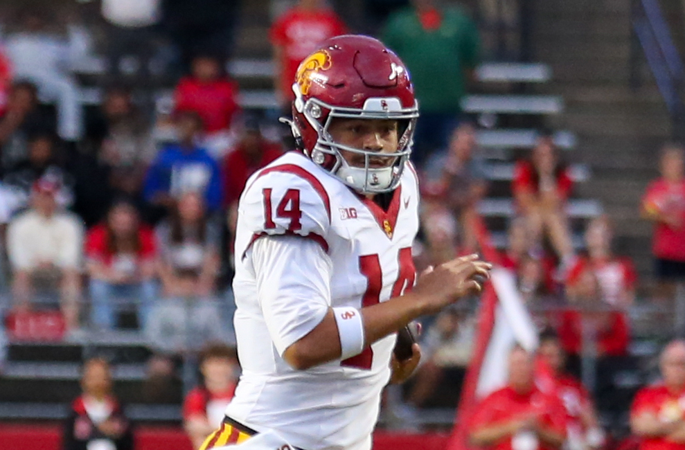 Jayden Maiava  rushes the football as we make our best Oregon vs. USC prediction