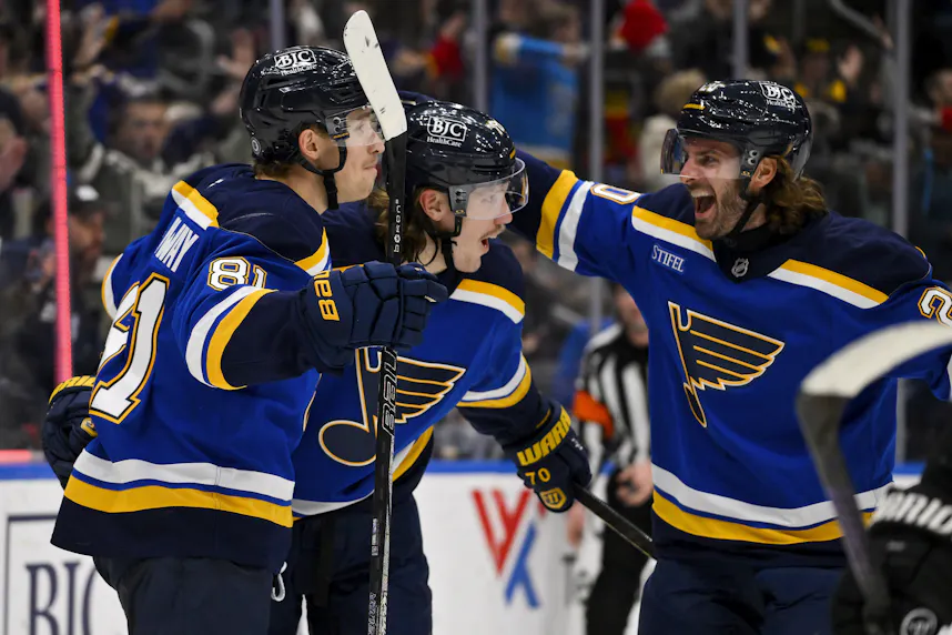 St. Louis Blues center Oskar Sundqvist is congratulated as we look at Missouri's next step in the legalization of sports betting.