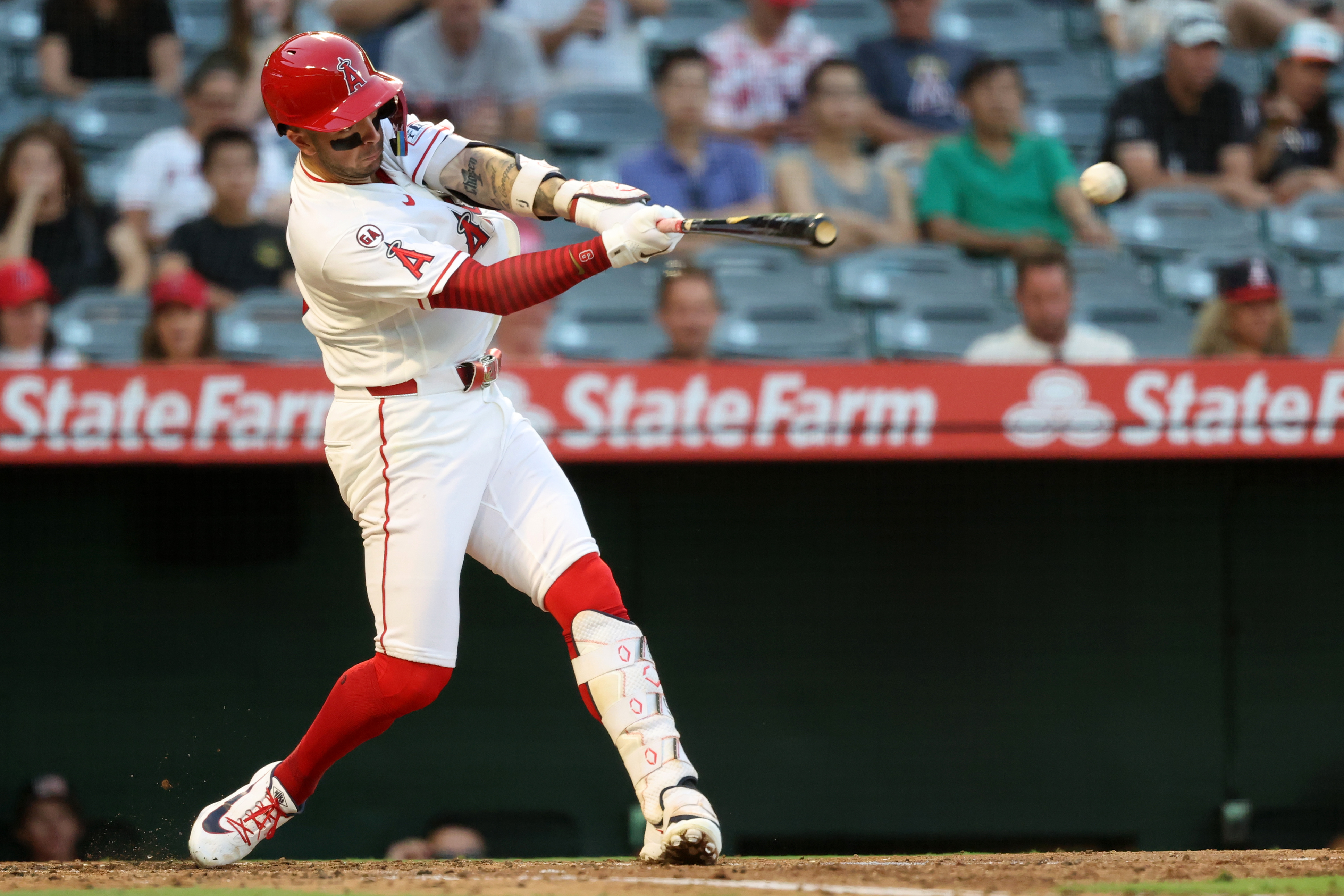 Los Angeles Angels shortstop Zach Neto at bat as we make our best home run predictions today.