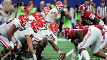 The Georgia Bulldogs offense against the Alabama Crimson Tide defense during the third quarter of the SEC Championship. Georgia is the favorite by the 2024 SEC Championship odds.