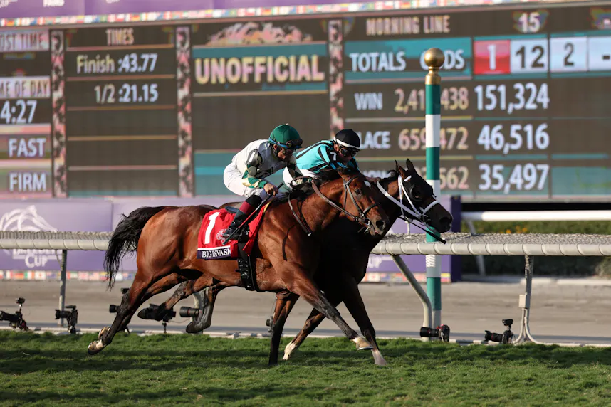 Nobals, with jockey Gerardo Corrales up, beats Big Invasion with jockey Joel Rosario up as we preview the 2024 Breeders' Cup odds.