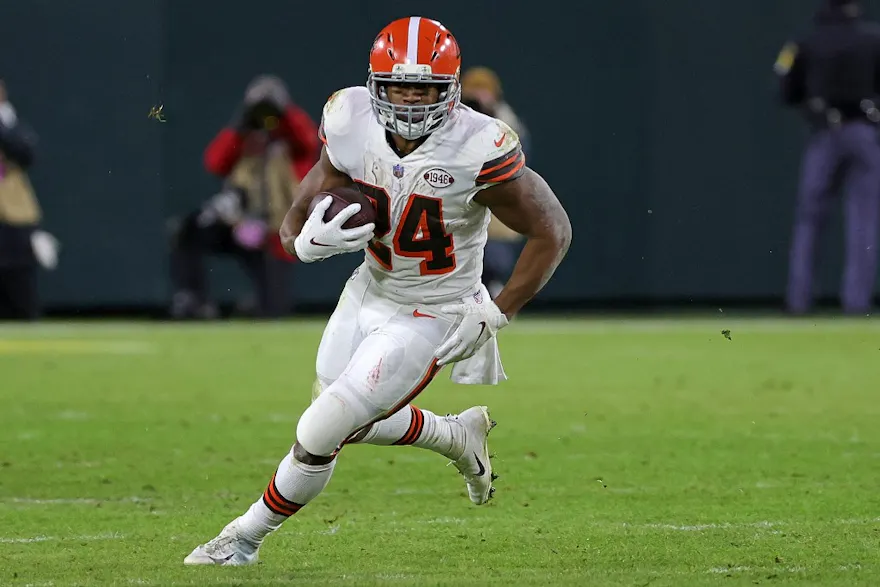 Nick Chubb of the Cleveland Browns runs against the Green Bay Packers, and we offer our top player props for Monday Night Football based on the best NFL odds.