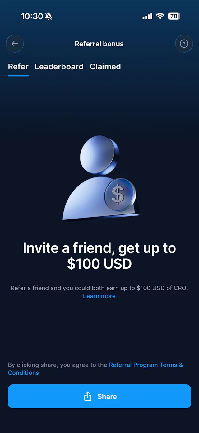 Crypto.com referral bonus