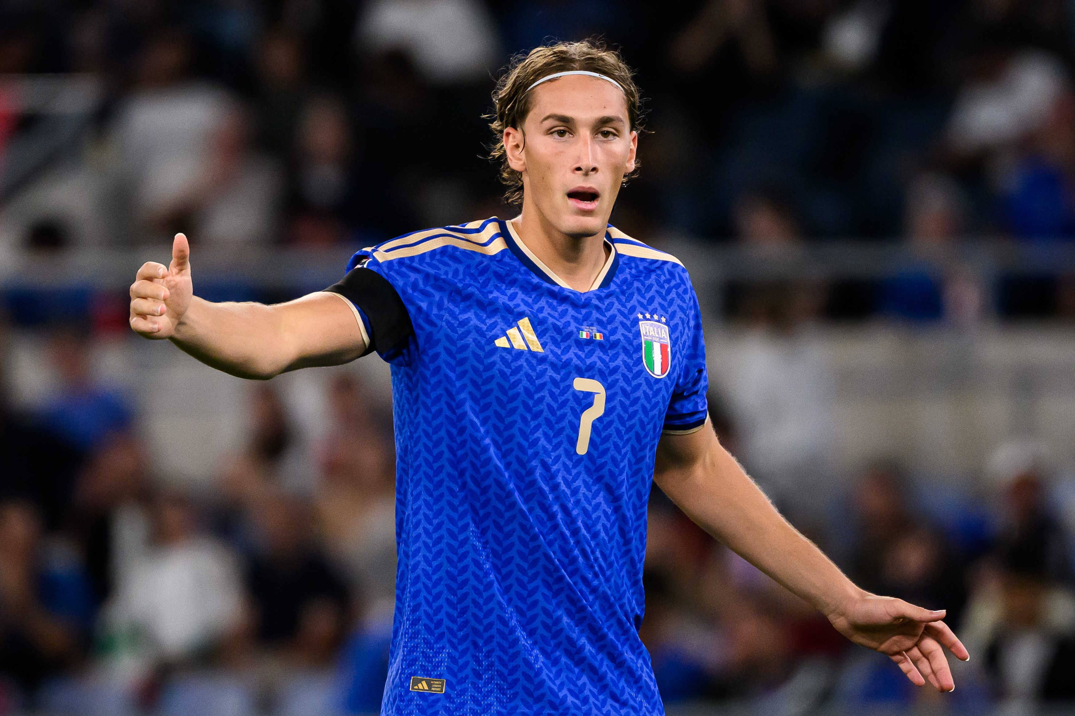 Pictured: Pio Esposito in action as we break down our Italy vs. Turkiye Prediction. Photo by Insidefoto/Sipa USA via Reuters Connect.