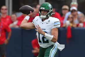 Tulane Green Wave quarterback Jake Retzlaff (12) passes the ball as part of our Tulane vs. UTSA Player Prop Bets: