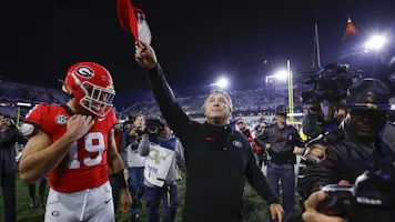 Head coach Kirby Smart of the Georgia Bulldogs leaves the field as we share our favorite 2025 championship picks and predictions.