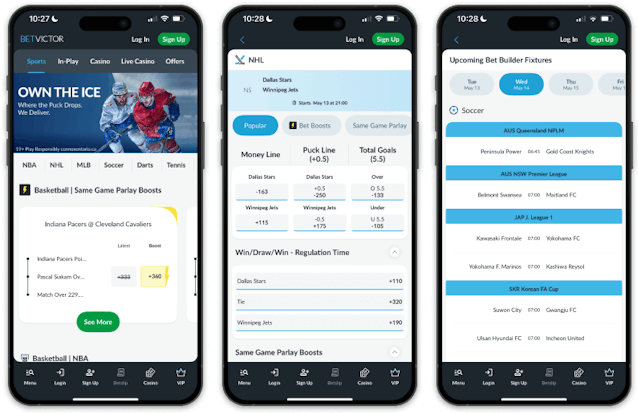 BetVictor mobile app.