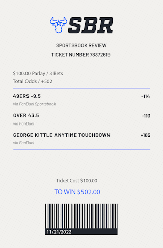 Monday Night Football Best Same Game Parlay Picks for 49ers vs. Cardinals  (Go Back to George Kittle in Mexico City)