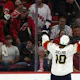 Anthony Duclair #10 of the Florida Panthers celebrates the game-winning goal as we look at our top Hurricanes vs. Panthers picks