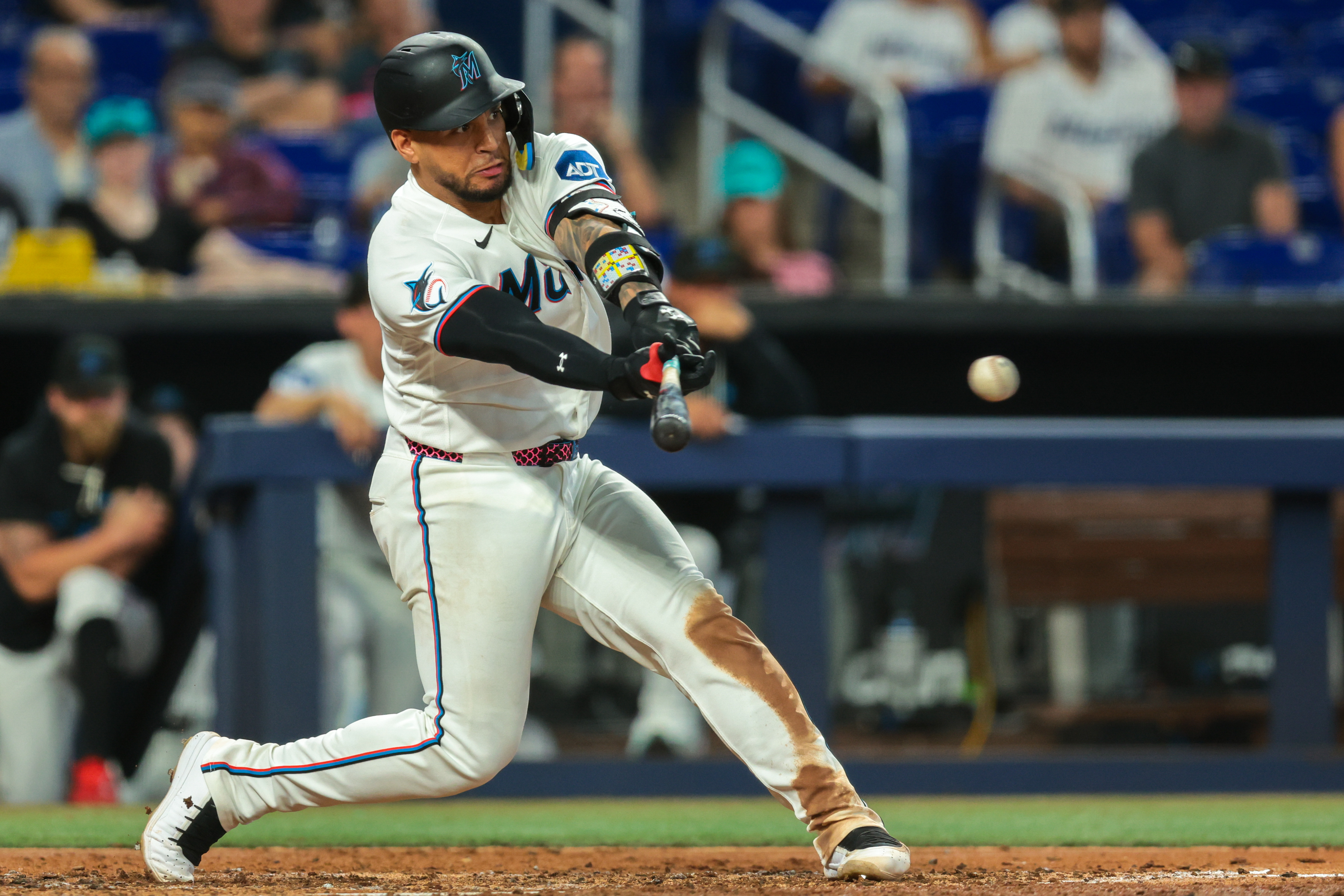 Miami Marlins catcher Agustin Ramirez hits as we make our best best home run predictions today