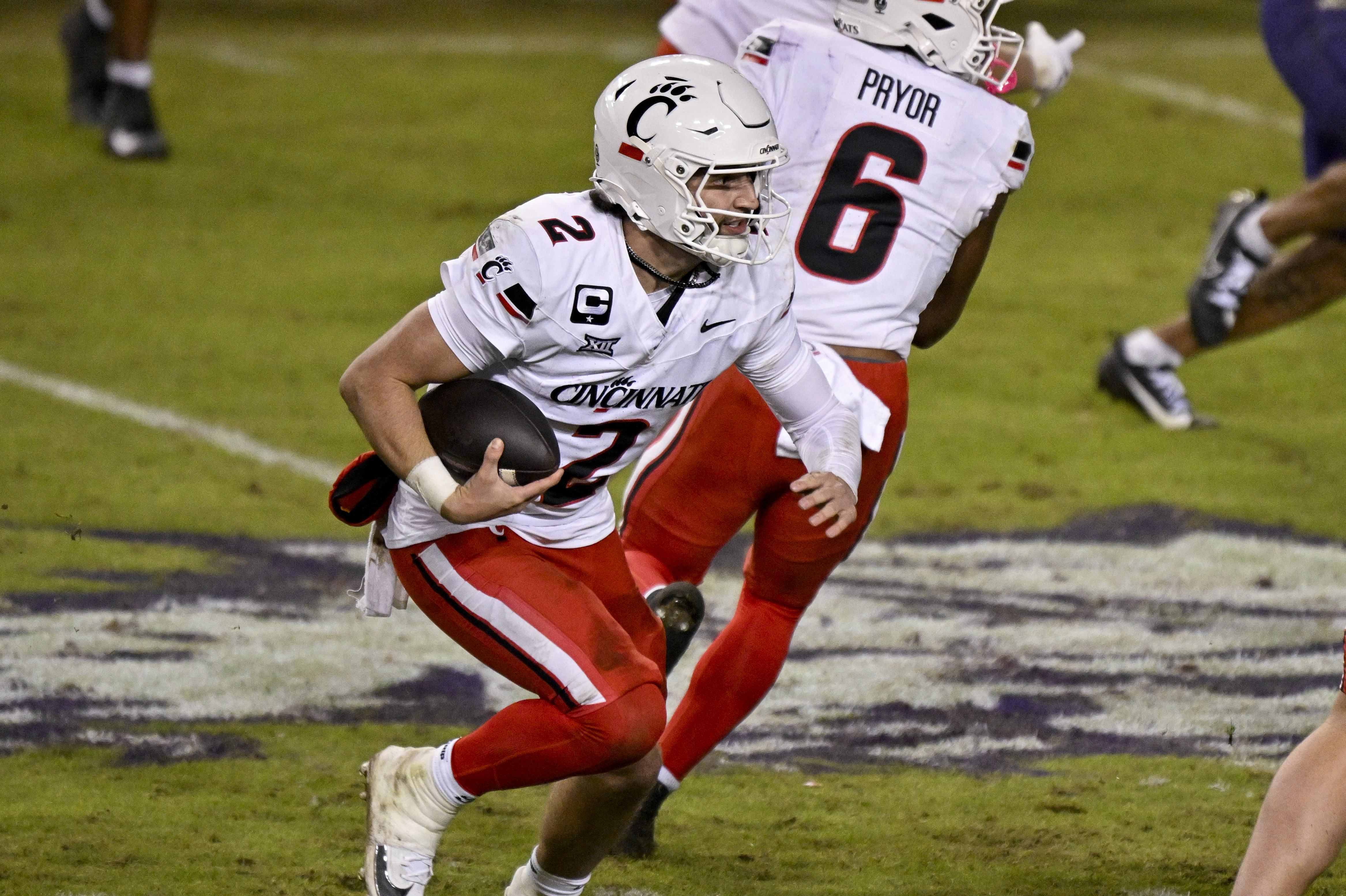 Cincinnati Bearcats quarterback Brendan Sorsby (2) runs with the ball as we look at our college football opt-out tracker