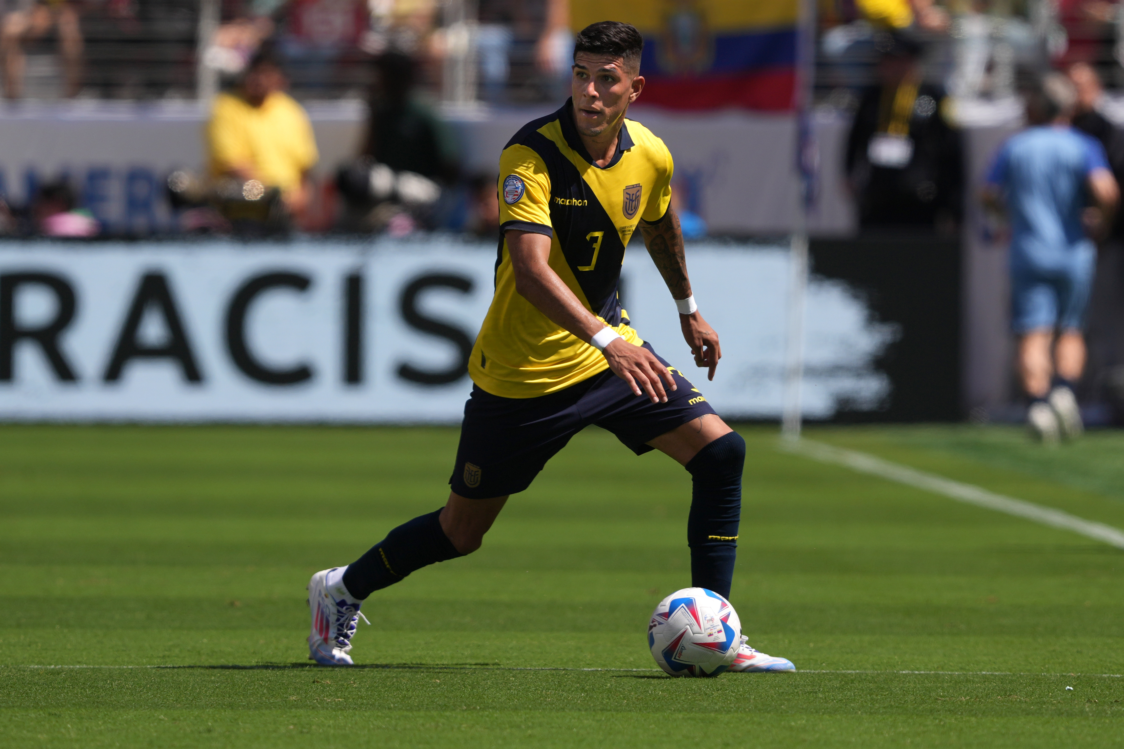 Ecuador defender Piero Hincapie dribbles as we make our World Cup 2026 Group E predictions and best bets. 