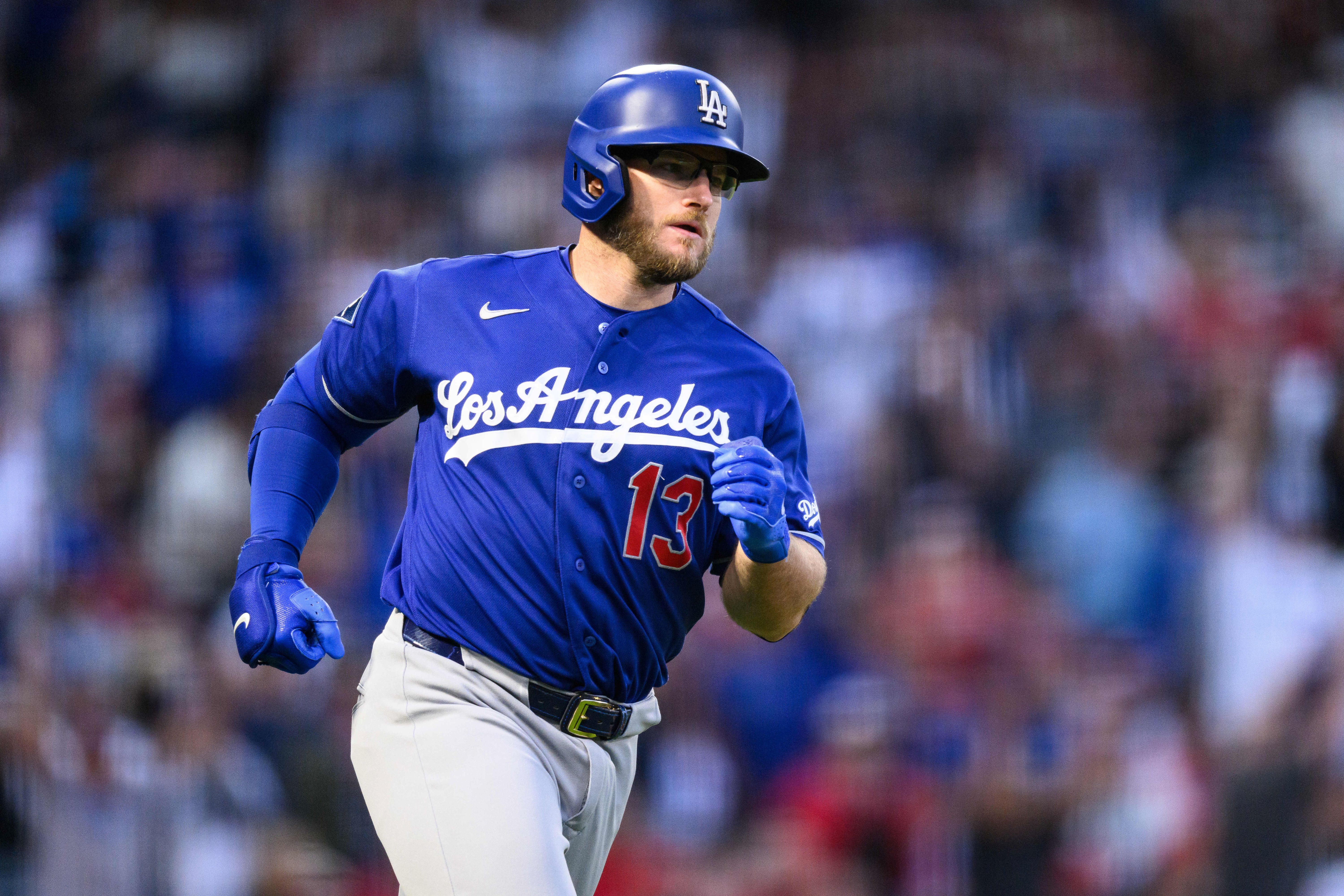 Los Angeles Dodgers third baseman Max Muncy (13) runs as we break down the 2026 World Series odds.