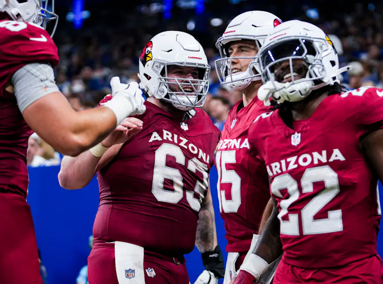 The Arizona Cardinals celebrate a touchdown by quarterback Clayton Tune as we look at the Arizona safe betting guide recently released.